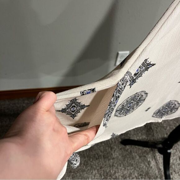 FREE PEOPLE SWING Ivory Medallion Print Tunic Mini Dress Boho Festival - Picture 6 of 15